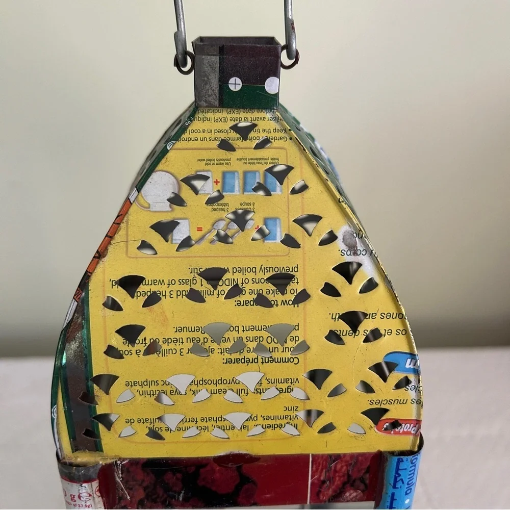 Urban Outfitters Y2K Colorful Upcycled Metal Lantern • Pierced Tin •